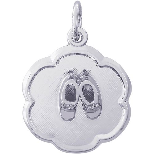 Baby Shoes Charm White Gold - 10-0945