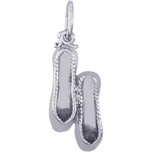 Ballet Slippers Charm-White Gold - 10-8286