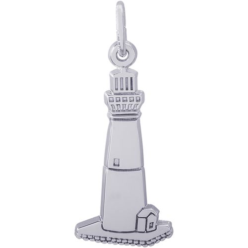 Barnegat Lighthouse New Jersey Charm White Gold - 10-6568