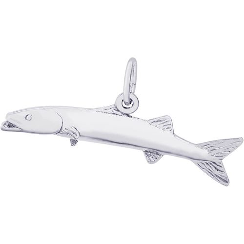 Barracuda Fish Charm White Gold - 10-2438