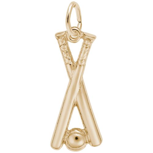Baseball & Bats Charm Gold Plated - 10-6488