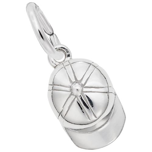 Baseball Cap Charm White Gold - 10-6429