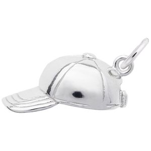 Baseball Cap Charm White Gold - 10-3031