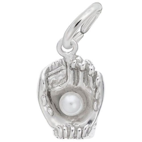 Baseball Glove Charm White Gold - 10-0435