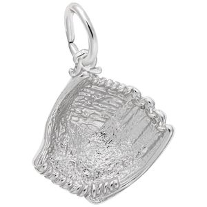 Baseball Glove Charm-White Gold - 10-8277