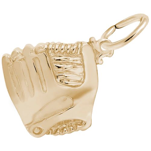 Baseball Glove with Ball Charm Gold Plated - 10-3454