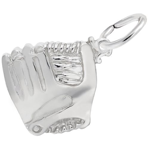 Baseball Glove with Ball Charm Silver - 10-3454