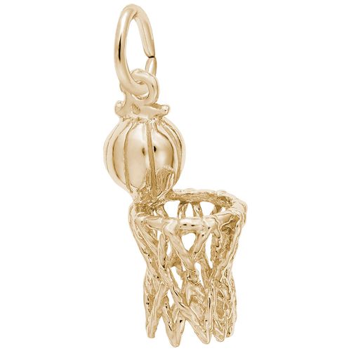 Basketball & Net Charm Gold Plated - 10-6497