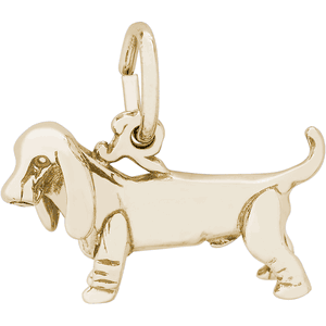 Basset Hound Dog Charm 10K Gold - 10-1180