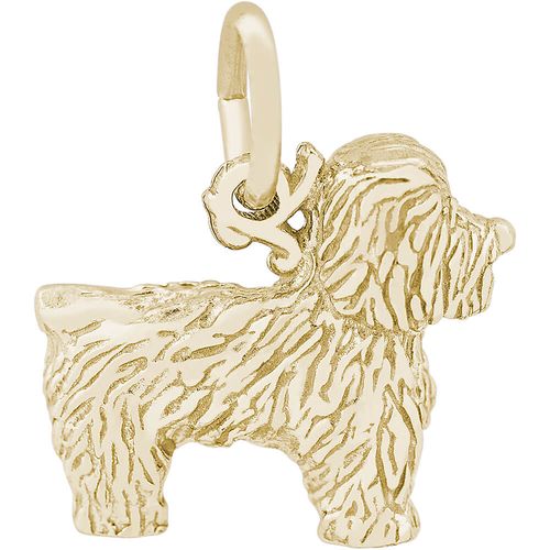 Bichon Frise Dog Charm Gold Plated - 10-6392