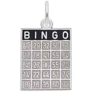 Bingo Card Charm White Gold - 10-8323