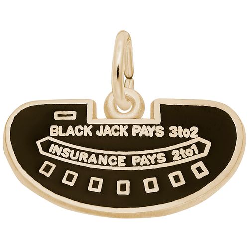 Black Jack Table Charm 10K Gold - 10-8333