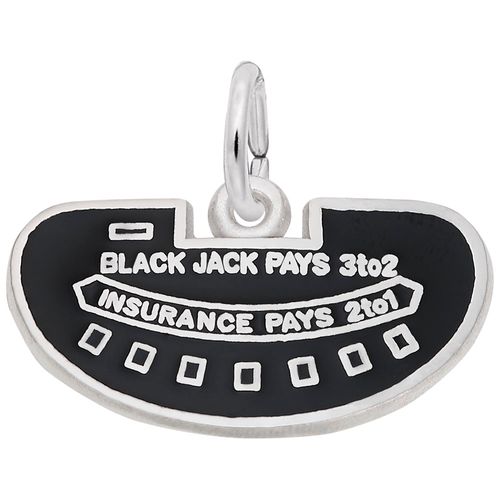 Black Jack Table Charm White Gold - 10-8333