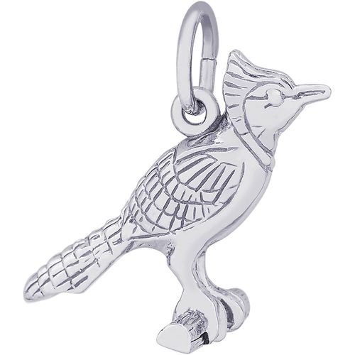 Blue Jay Bird Charm White Gold - 10-3849