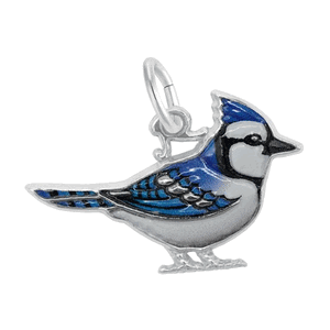 Rembrandt Blue Jay - Painted Charm - 14K White Gold - 10-1119-1-14KW