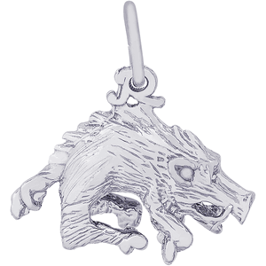 Boar Razorback Charm Silver - 10-1430