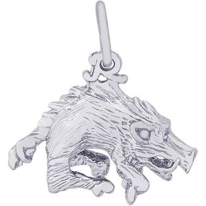 Boar Razorback Charm White Gold - 10-1430