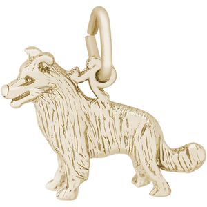 Border Collie Dog Charm 10K Gold - 10-3348