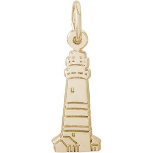 Boston Harbor Lighthouse Massachusetts Charm 10K Gold - 10-6573