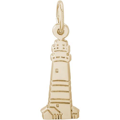Boston Harbor Lighthouse Massachusetts Charm 14K Gold - 10-6573