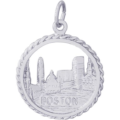 Boston Skyline Charm White Gold - 10-3960