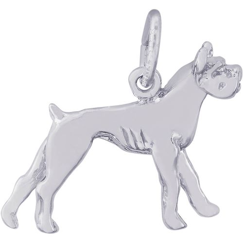 Boxer Dog Charm Silver - 10-0300