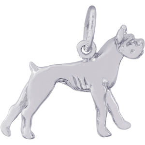 Boxer Dog Charm White Gold - 10-0300