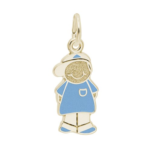 Rembrandt Boy W/baseball Cap- Blue Charm - Gold Plated - 10-8423-1-GP