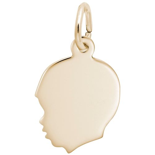 Boys Head Charm Gold Plated - 10-2497
