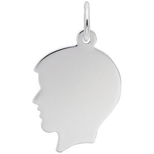Boys Head Charm White Gold - 10-4429