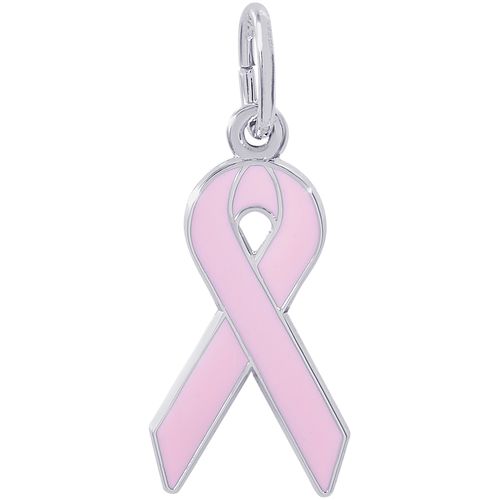 Breast Cancer Ribbon Charm White Gold - 10-3448