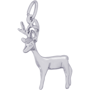 Buck Deer Charm White Gold - 10-0338