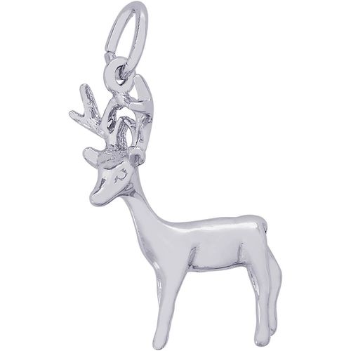 Buck Deer Charm White Gold - 10-0338