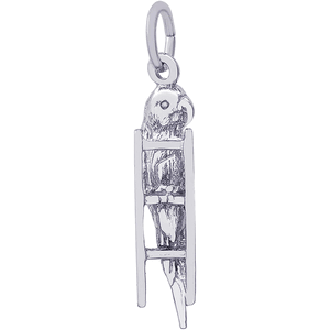 Budgie Bird Charm White Gold - 10-1396