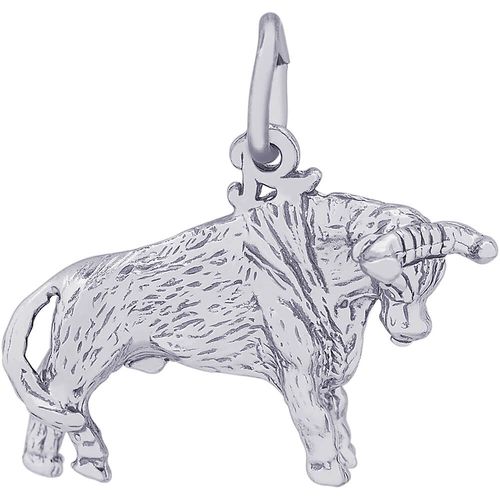 Bull Charm White Gold - 10-0337