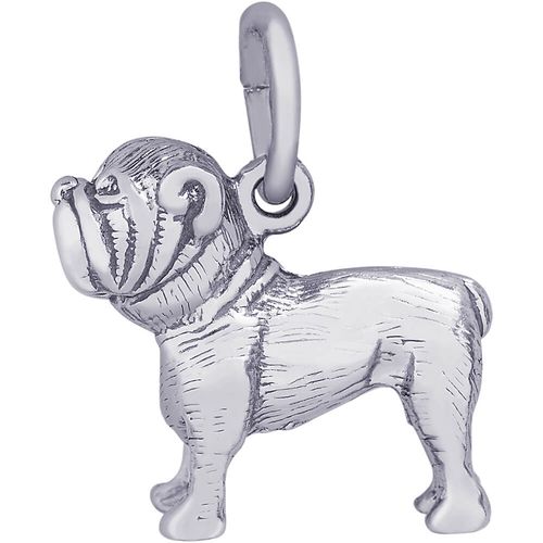 Bull Dog Charm White Gold - 10-2061