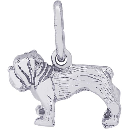 Bull Dog Charm White Gold - 10-1559
