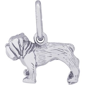 Bull Dog Charm White Gold - 10-1559