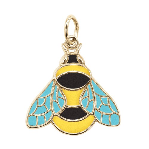 Rembrandt Bumble Bee - Painted Charm - 14K Gold - 10-1099-1-14K