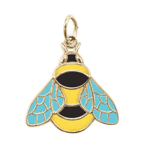 Rembrandt Bumble Bee - Painted Charm - 14K Gold - 10-1099-1-14K