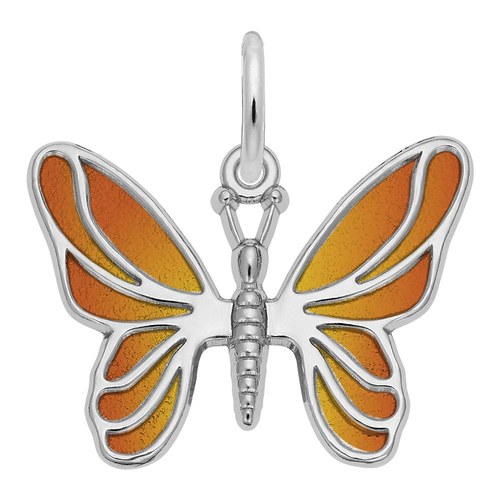 Rembrandt Butterfly-painted Charm - Silver - 10-2429-1-SS