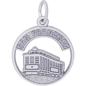 Cable Car San Francisco Charm White Gold - 10-3546