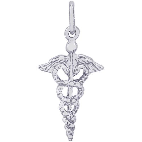 Caduceus Charm White Gold - 10-0183