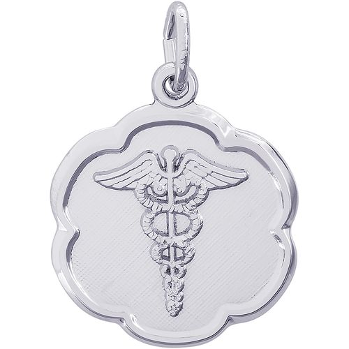 Caduceus Disc Charm Silver - 10-2466