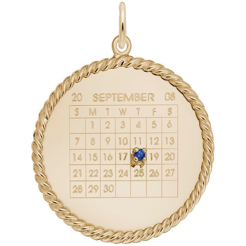 Calendar Rope Frame Charm 10K Gold - 10-8339