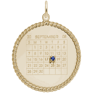 Calendar Rope Frame Charm 14K Gold - 10-8339