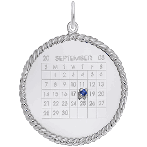 Calendar Rope Frame Charm Silver - 10-8339