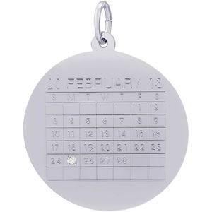 Calender W/Diamond Charm Silver - 10-4634-1