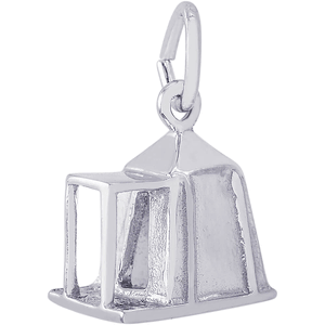 Camping Tent Charm White Gold - 10-3933