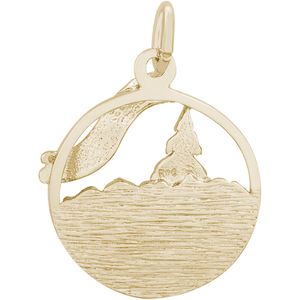 Canada Lake Scene Disc Charm 10K Gold - 10-2987